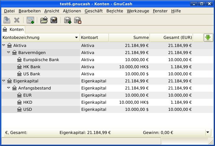Kontenplan, nachdem wir die Online-Kurse einholen.