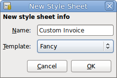 The New Style Sheet window.